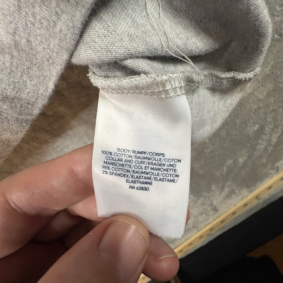 Lands' End Super-T Unisex L Mock Neck Gray LS Shirt SEE DESCRIPTION - Picture 4 of 15